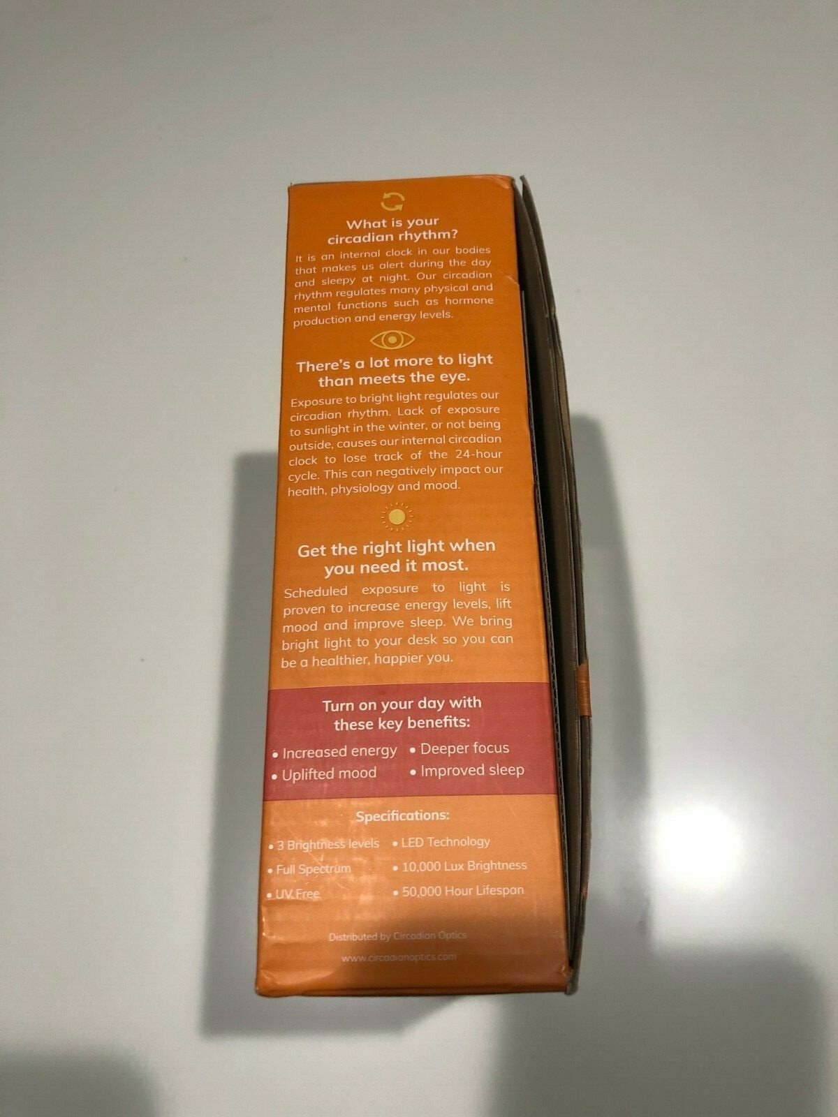 Circadian Options Lumine Light Therapy Lamp LED (Grey) BRAND NEW FREE SHIPPPING