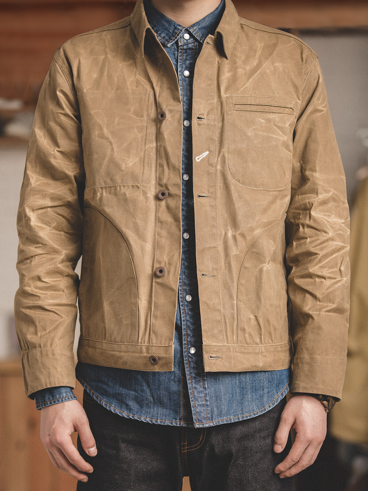 Maden Men's Waxed Canvas Cotton Jacket Military Work Jacket Maden Men's Waxed Canvas Cotton Jacket Military Work Jacket