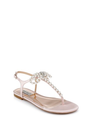 Женские розовые босоножки-стринги BADGLEY MISCHKA на шнуровке Fayth с открытым носком, 9,5