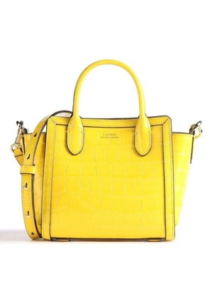 

Женская желтая сумка-тоут Tyler Solid Croc с регулируемым ремешком от RALPH LAUREN, Желтый, 431819573007