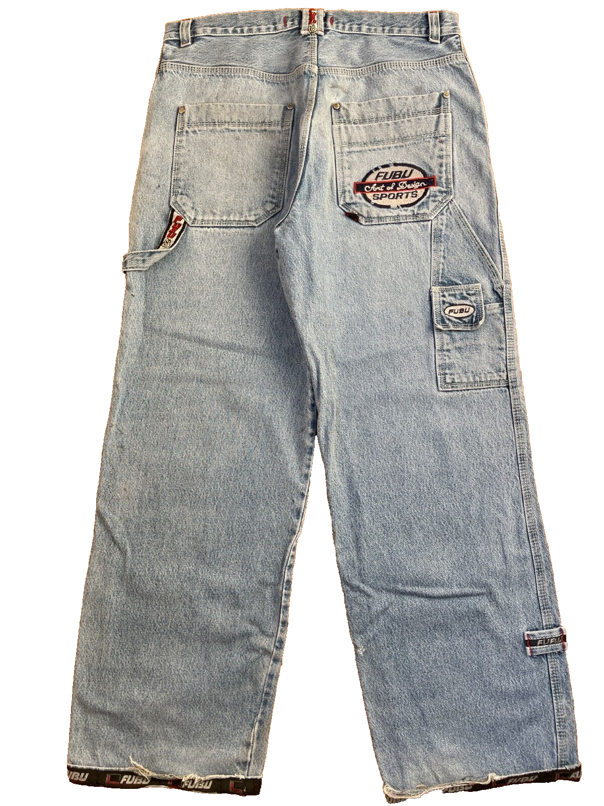 FUBU jeans, vintage baggy jeans, 90s hip hop, 1990s, skater, Y2K