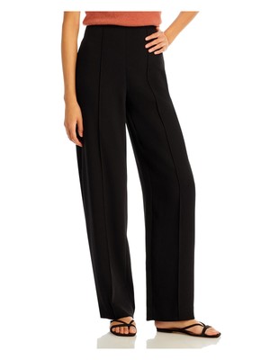 ВИНС. Женские черные брюки с широкими передними швами, которые можно носить на работу с завышенной талией 0