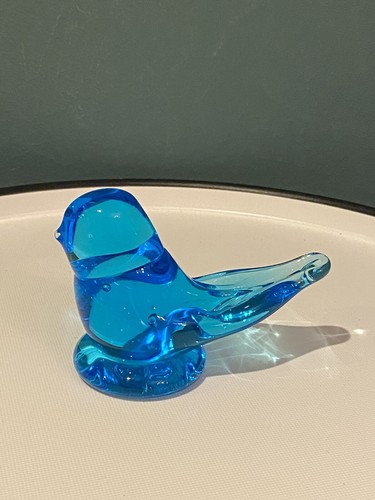 ガラスの青い鳥　２羽のペア　bluebird of hapiness Vintage Glass Bluebird Blue Bird of Happiness Figurine