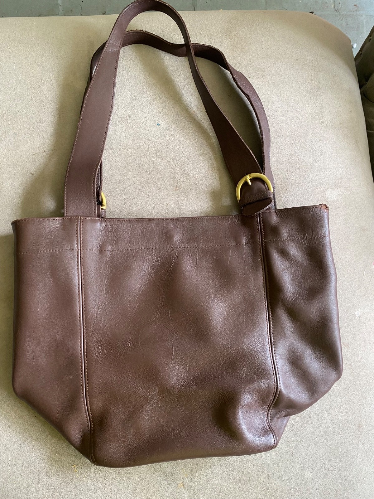 80’s OLD COACH TOTE BAG Used 80s Old Coach Leather Tote Bag Black USA (Distressed