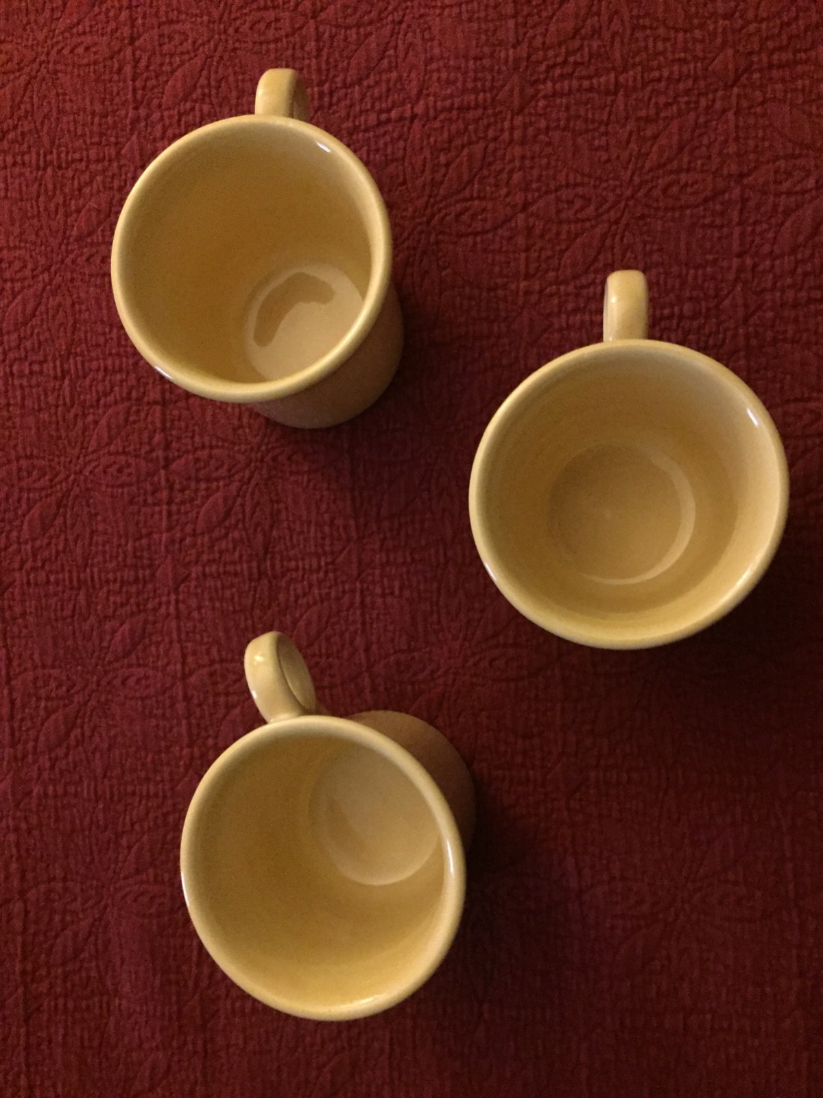 Fiestaware Homer Laughlin Retired (1987-2002) Pale Yellow 8 oz Mugs Set of 3