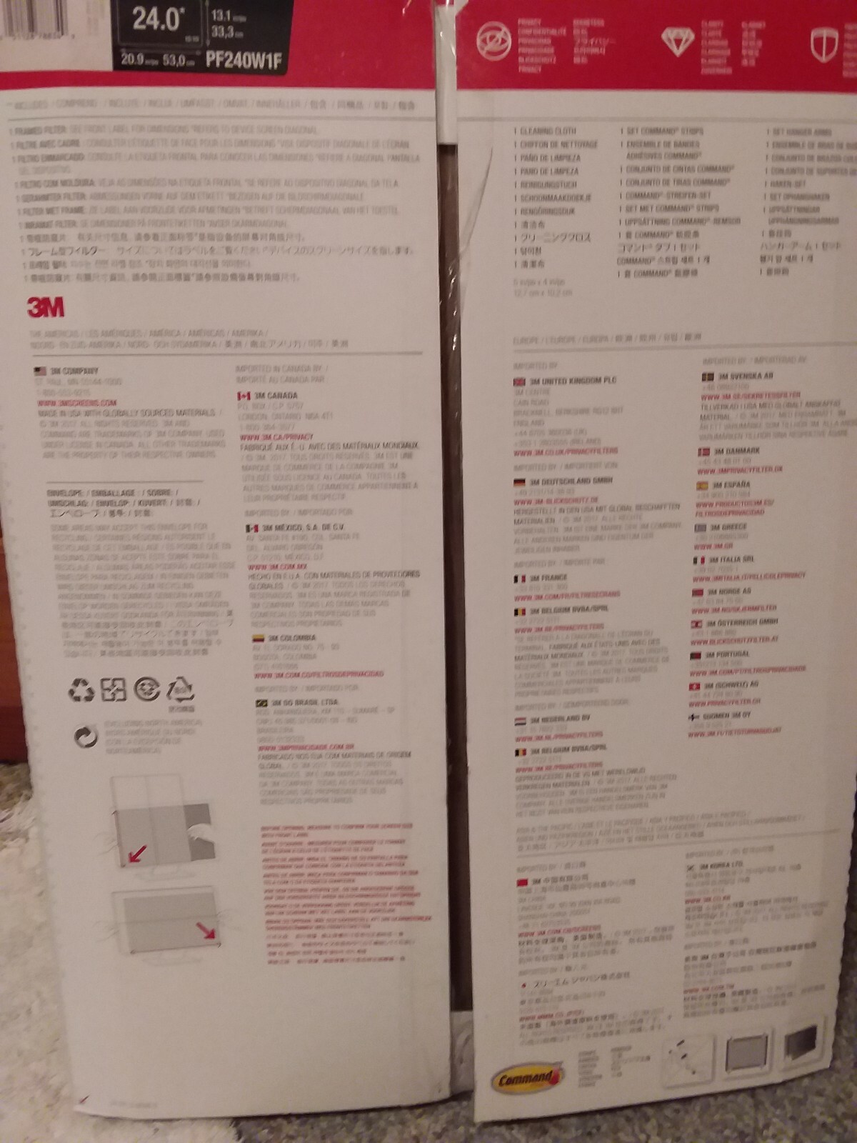 NEW 3M Framed Privacy Filter PF324F PF240W1F for 24