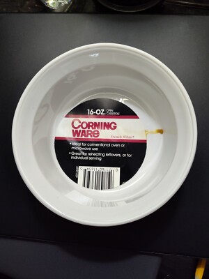 Brand New Corning Ware French White 16 Oz Round Open Casserole Dish Bowl