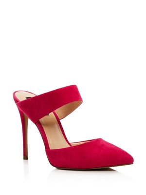 Женские шлепанцы AQUA Red Dee Toe на шпильке без шнуровки из кожи на каблуке 5,5 М