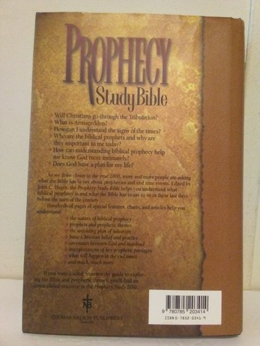 Prophecy Study Bible New King James Version John Hagee Hardcover 1997