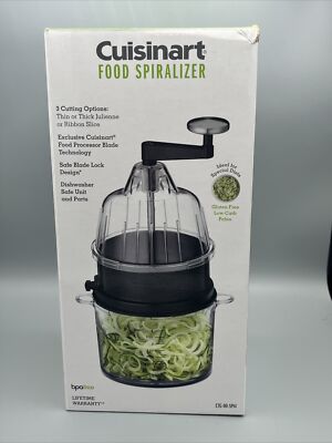 Cuisinart Food Spiralizer Thin & Thick Julienne or Ribbon Slice Bpa Free NEW