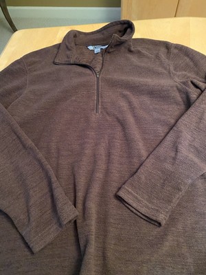 GANDER MOUNTAIN GUIDE SERIES BROWN FLEECE 1/4 ZIP PULLOVER MEN S SZ L