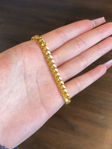 24k gold bracelet- authentic 24 ゴールド- 本物 Vintage 24K 9999 Pure Gold Rose Flower Link Bracelet 7