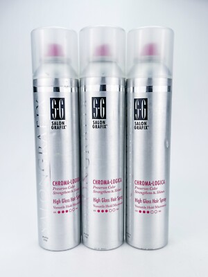 Salon Grafix SG Chroma Logica High Gloss Hair Spray 8 oz Versatile Hold Lot of 3