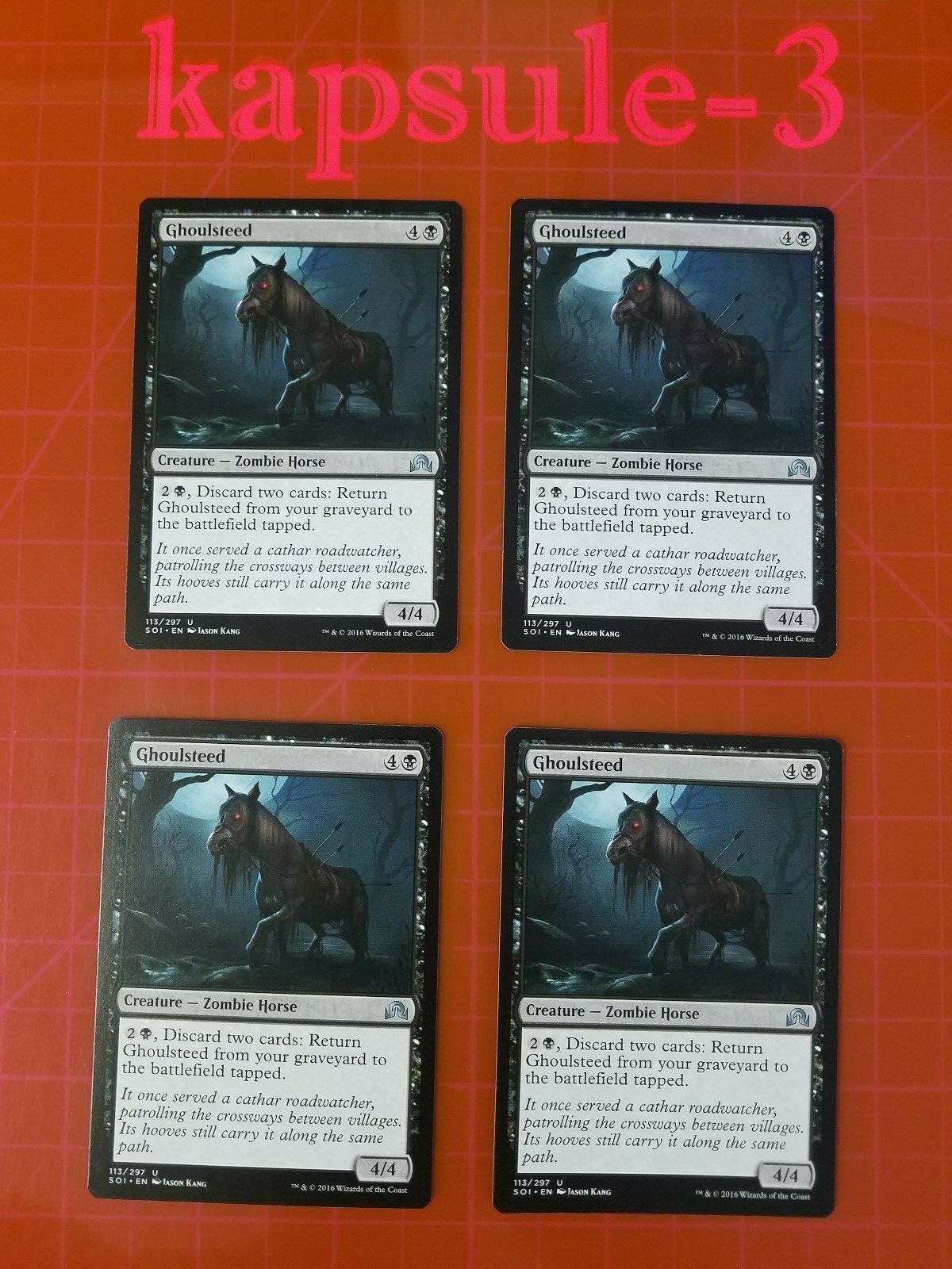 Ghoulsteed 4x FOIL SOI MTG Shadows Over Innistrad Uncommon MINT black Ghoulsteed 4x FOIL SOI MTG Shadows Over Innistrad Uncommon MINT black