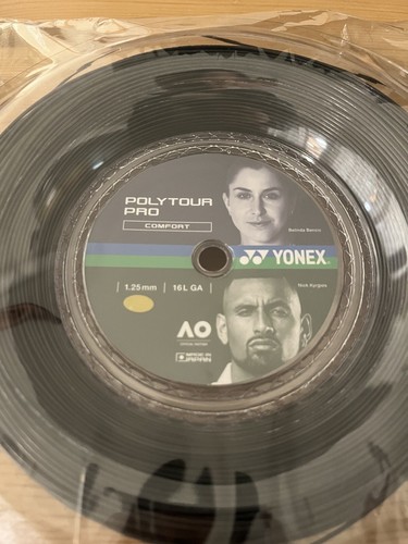 Yonex Poly Tour Pro 16L Reel (1.25mm) PTP 125 Tennis. Black. Full 200m 656ft New