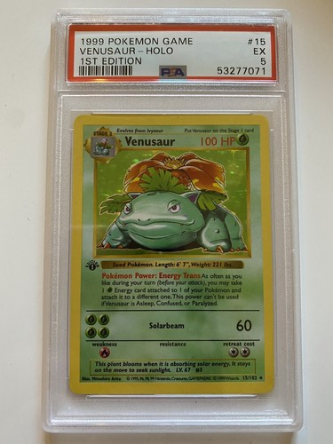 英語版初期　ポケモンカード　Venusaur shadowless holo Pokemon Base Set Shadowless Venusaur CGC 5.5 Holo Rare