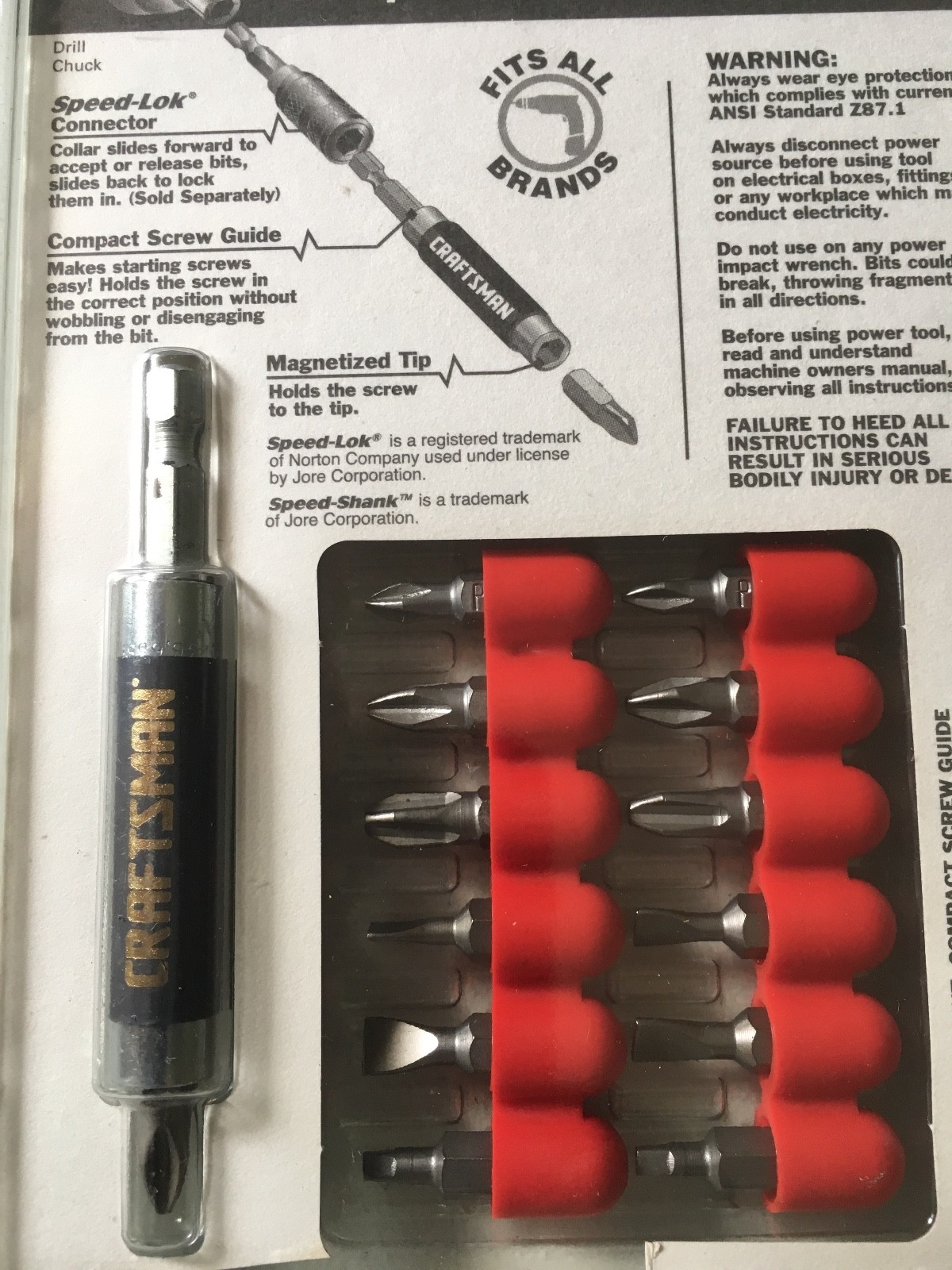 NEW Craftsman Speed-Lok 14-Piece Compact Screw Guide Set, Sears