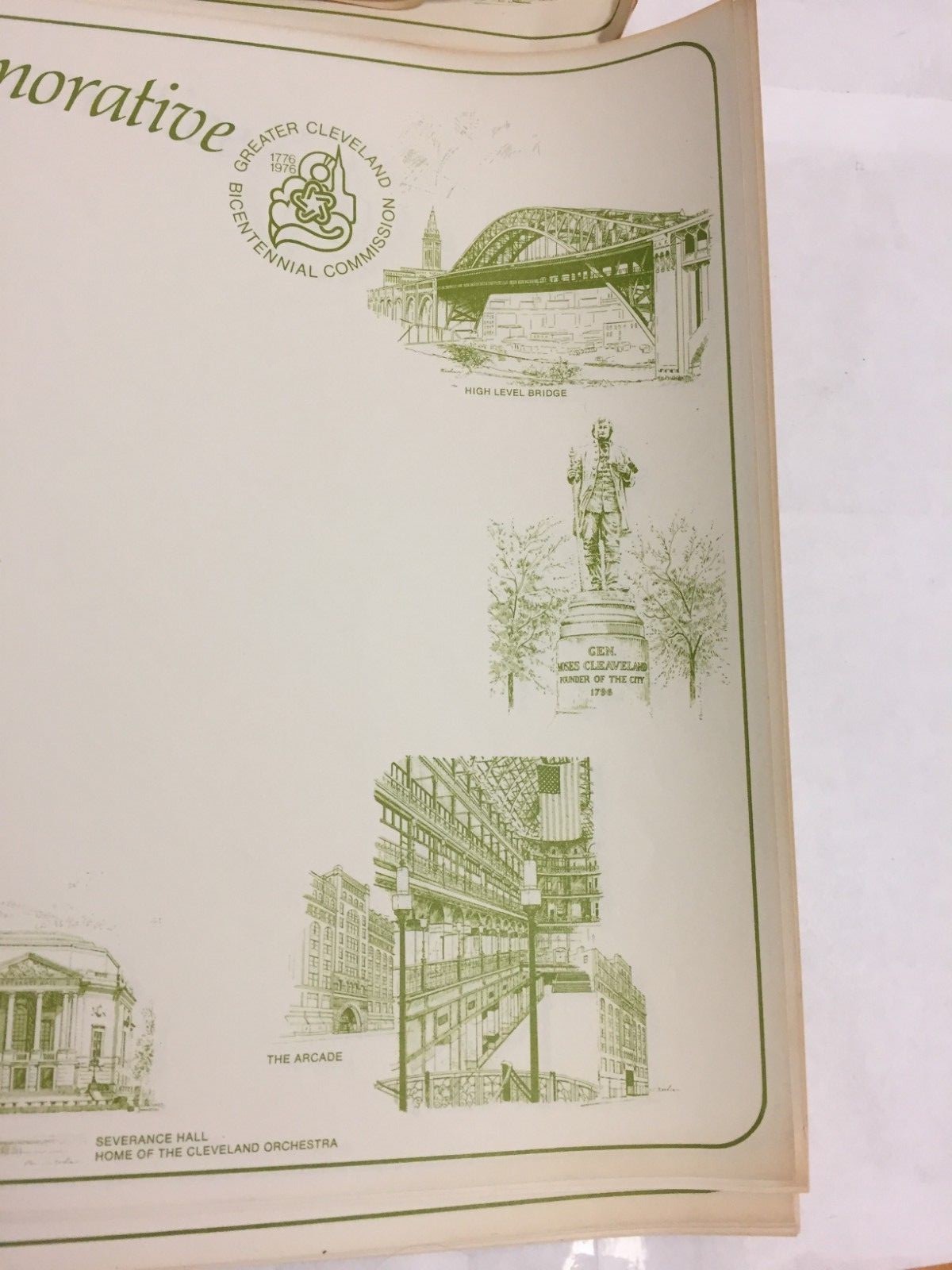 VINTAGE LOT 14 CLEVELAND COMMEMORATIVE PLACEMATS 1976 PAPER CITY
