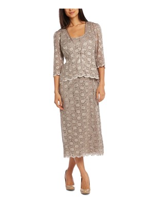 

Женский коричневый вечерний жакет R-M RICHARDS с пайетками и рукавом 3/4 Размер, 5335