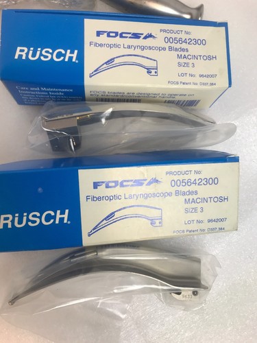 Medical Vet Instruments Sicoa Chisel 2 NIB Rusch Laryngoscope Blades & Retractor