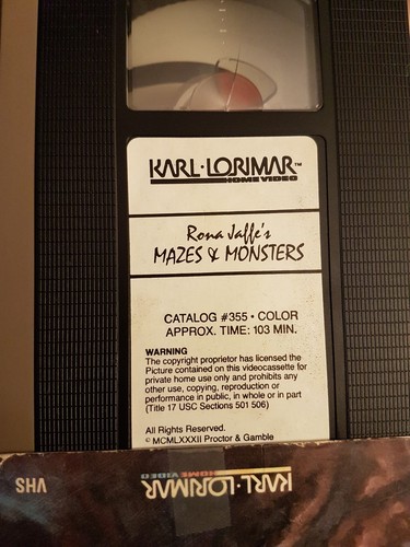 Mazes and Monsters (VHS, 1986) ORIGINAL KARL LORIMAR RELEASE Tested FREE SHIP