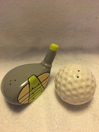 Nice Ceramic Golfing Set Of Salt & Pepper Shakers..
