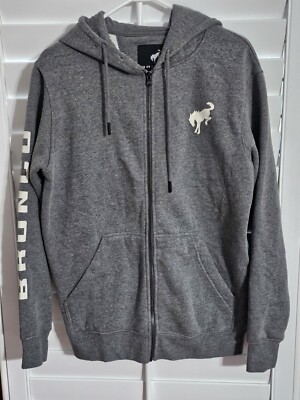 Ford Bronco Mens Hooded Zip Up Sweatshirt  Grey Size Medium Hoodie