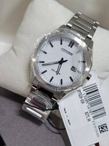 NWT Citizen Octangle Eco-Drive White Dial Unisex Watch BM7620-83A