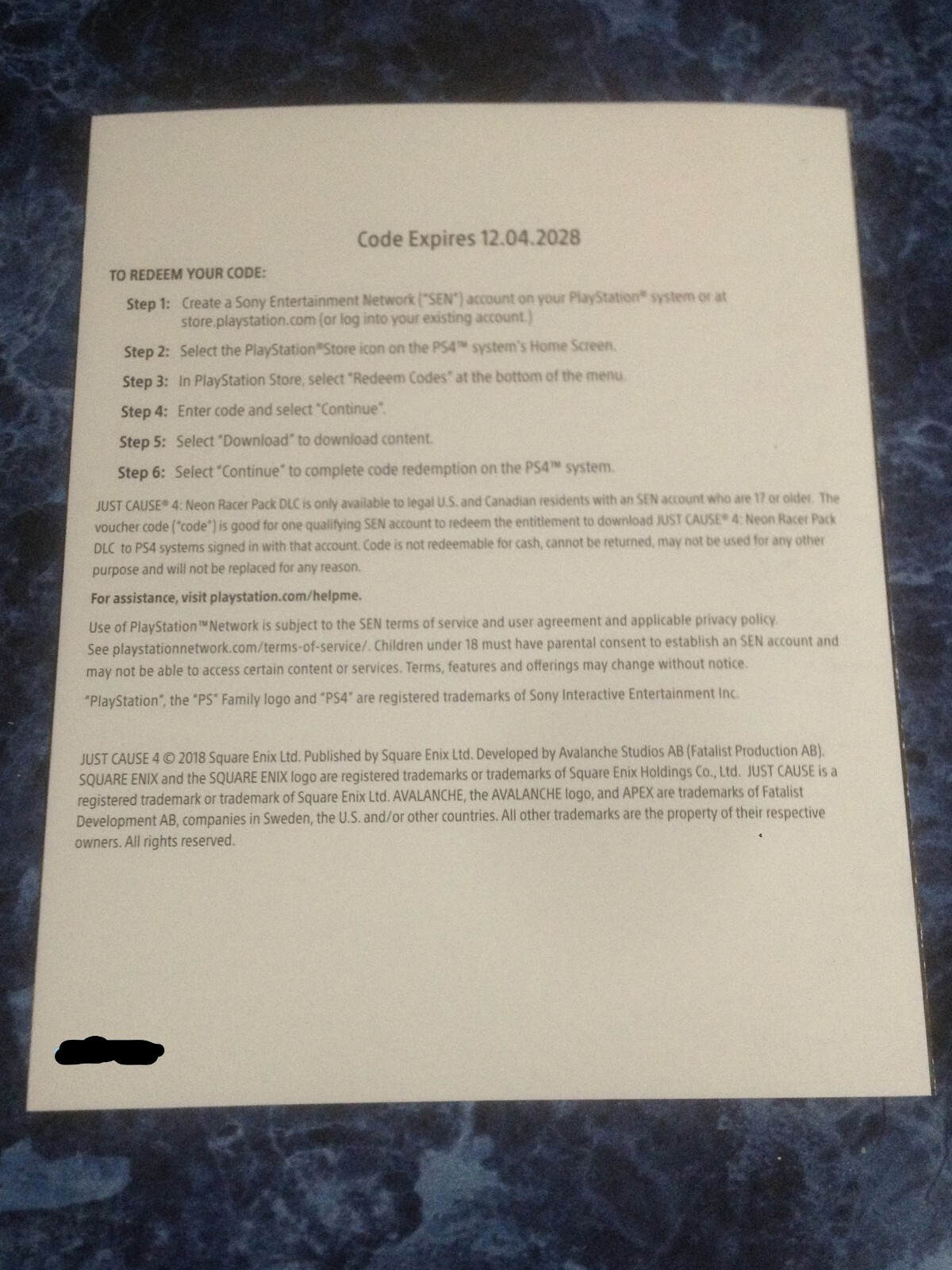 Just Cause 4 PS4 DLC Download Code Neon Racer Pack Wingsuit Parachute Supercar