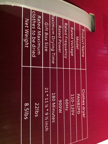 Panda Portable Foldable Ventless Cloth Laundry Compact Dryer Machine