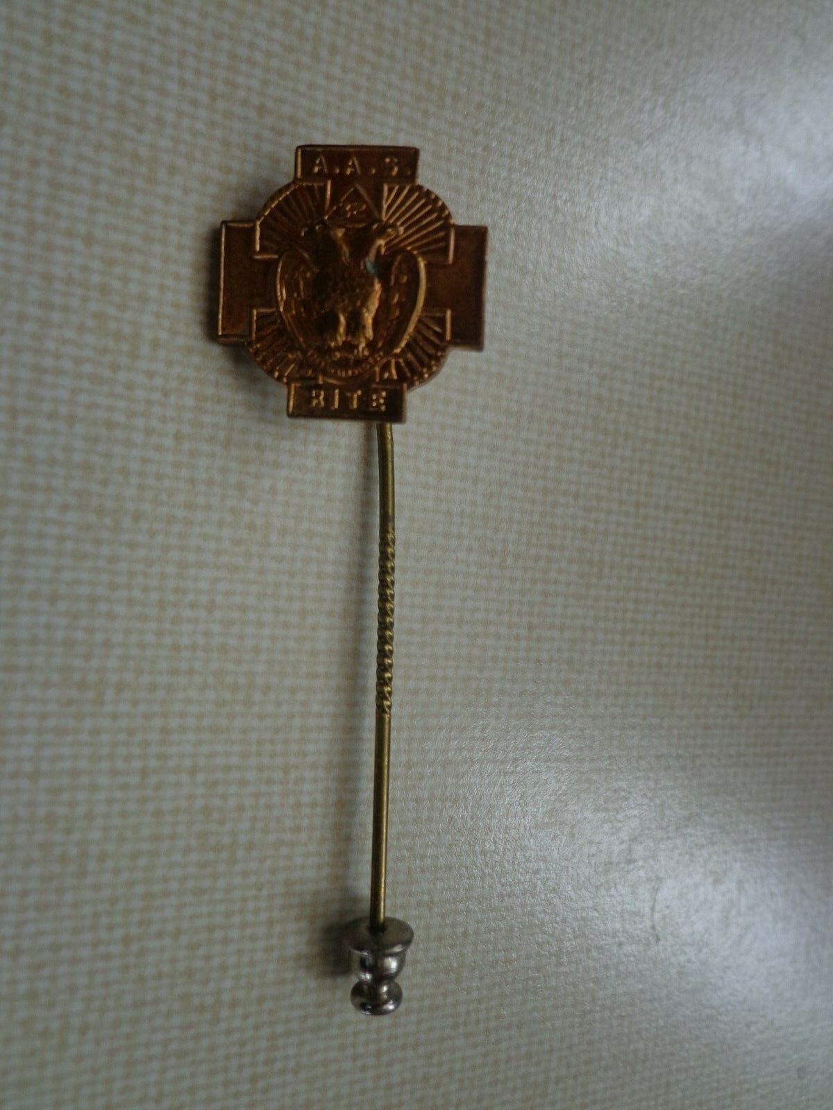 Antique Masonic Scottish Rite Freemasons 32 Degree Stick Pin SPES MEA IN DEO EST