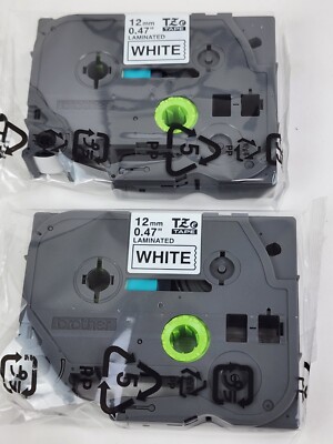 Genuine Brother TZe-231, 1/2'' Black on White P-Touch TZ tape (2 PACK) New