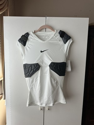 Nike Men's Pro HyperStrong Football 4-Pad Top Shirt White AQ2733-100 Size Small