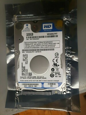 Open Box, Western Digital, WD3200LPVT320GB, 5400RPM, SATA, 3Gbps HDD