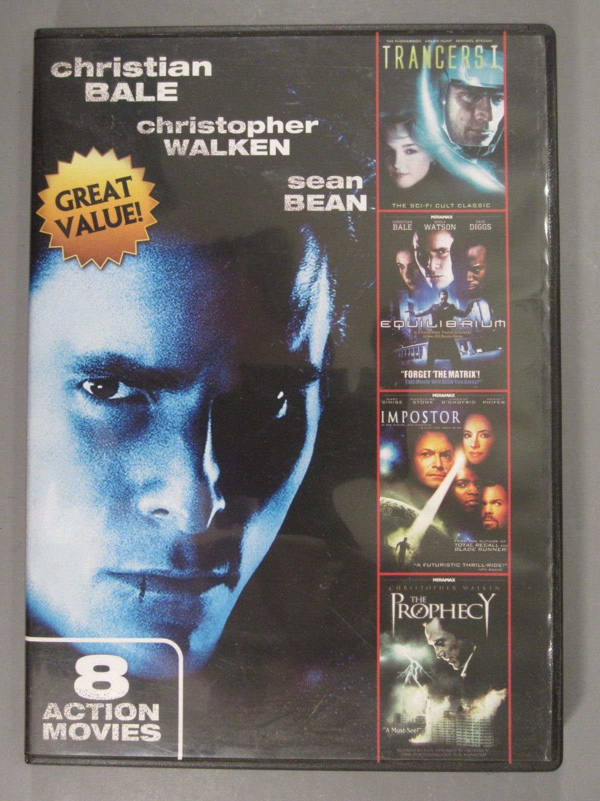 8-Movie Action & Sci-Fi Pack DVD Trancers, Equilibrium, Prophecy