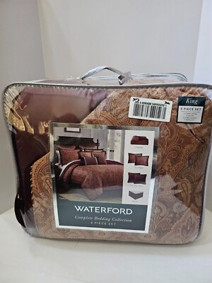 Waterford Tabriz Floral and Paisley Jacquard 6-Piece Comforter Set New
