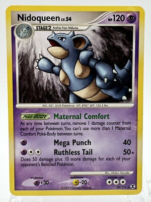 Pokemon TCG Nidoqueen 30/111 2009 Rising Rivals Non Holo Rare