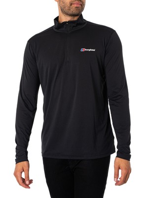 

Мужская футболка Berghaus Wayside с длинными рукавами и молнией 1/4, черная, Черный, 4A001532BP6