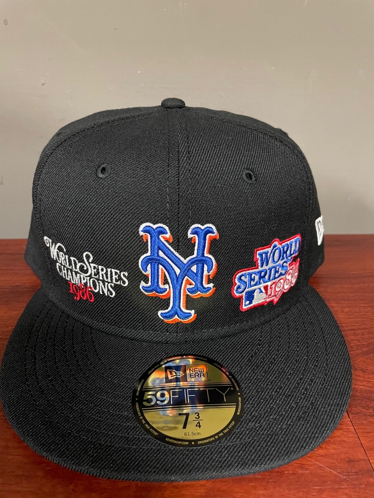 New Era NY Mets World Series Champions 59Fifty Black New | eBay