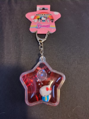 Tsunameez Sanrio HELLO KITTY 3D Liquid Glitter Star Shaped Keychain Charm - NWT