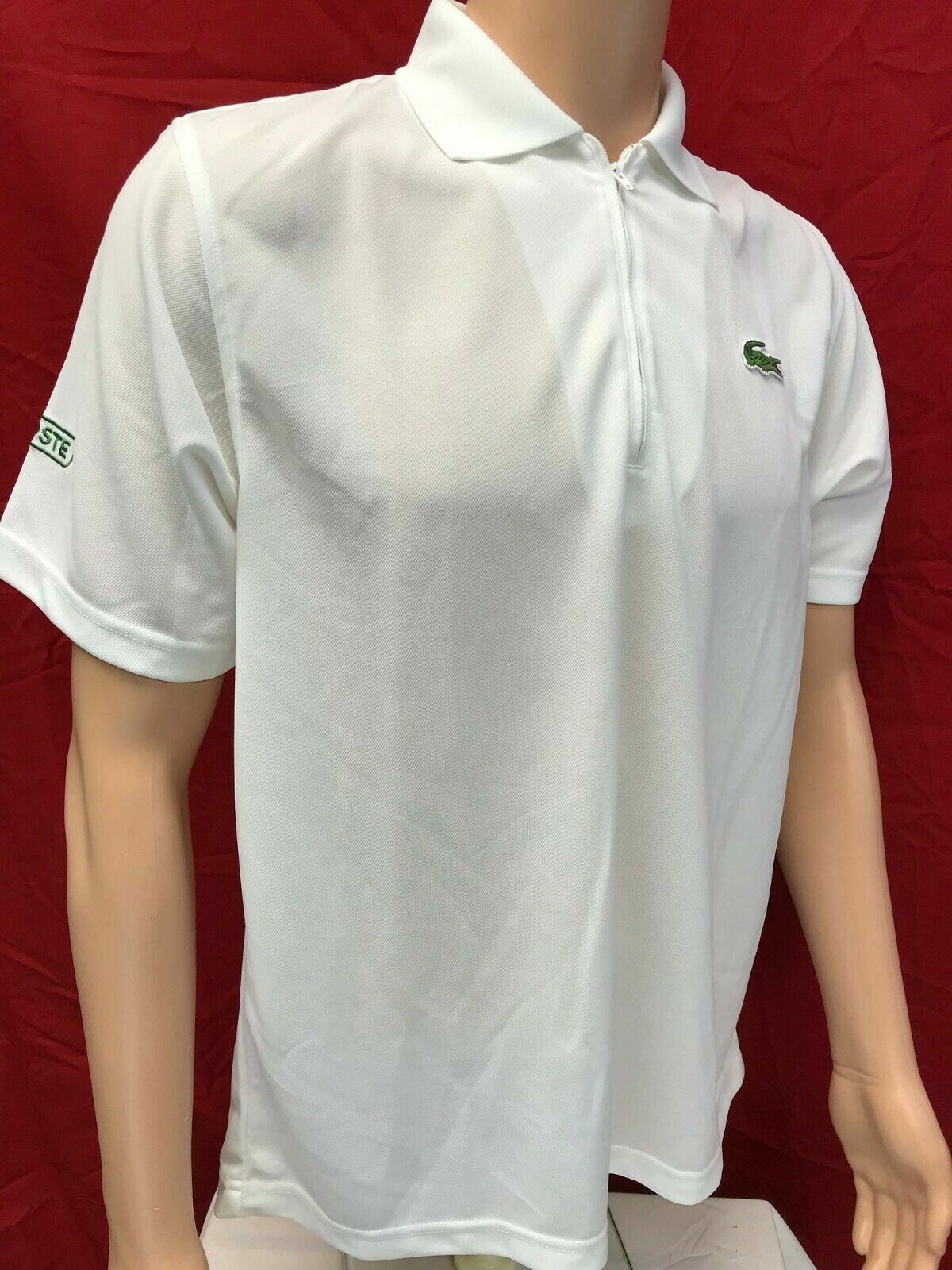 NWT Lacoste SPORT Zip Neck 100% Polyester Mens Polo Shirt NWT Lacoste SPORT Zip Neck 100% Polyester Mens Polo Shirt