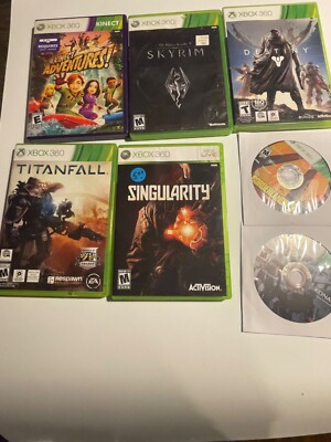 XBOX 360 VIDEO GAME LOT OF 7 -  METAL GEAR RISING SINGULARITY SKYRIM DESTINY