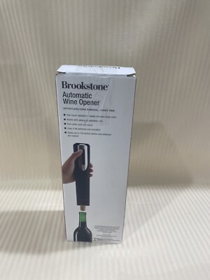 NEW Brookstone Automatic WINE OPENER & FOIL CUTTER Push Button One Touch
