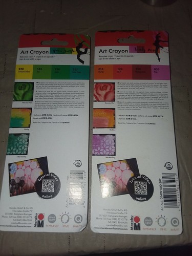 2 sets Marabu Creative Art Crayon Pkg-Green Jungle, lovely red watercolor crayon