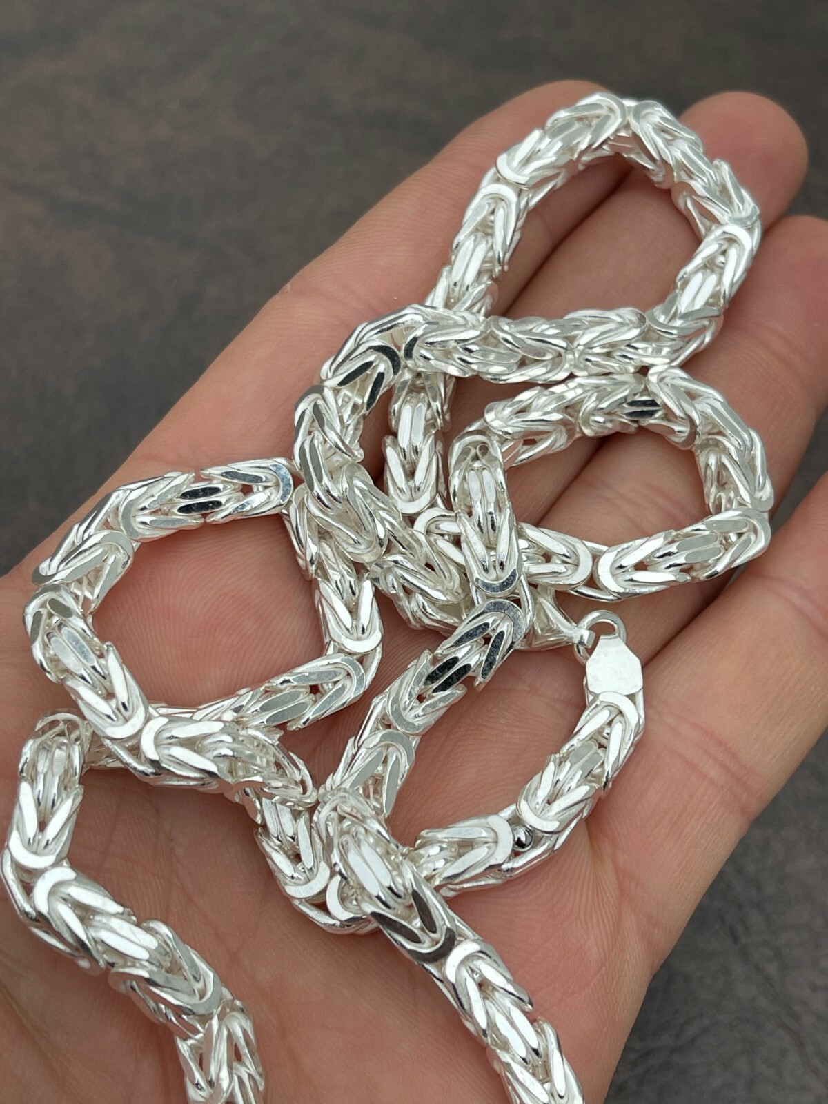 Pre-owned Silver Men's Byzantine Rope Chain Real Solid 925 Sterling  Necklace 6mm 18"-30"