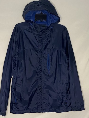 Outdoor Life Men’s Rain Jacket w/ Hood Blue Water Resistant LG. FREE SHIPPING