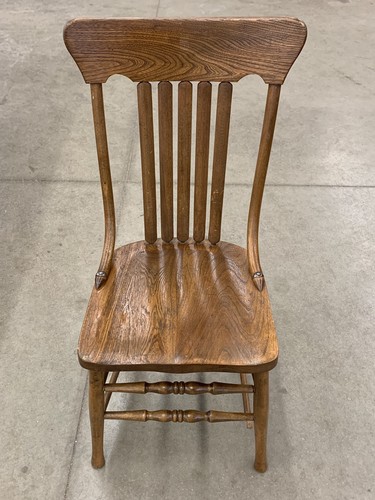 Vintage Wood Chair Kitchen Table Chair Wooden Seat Dowel Antique