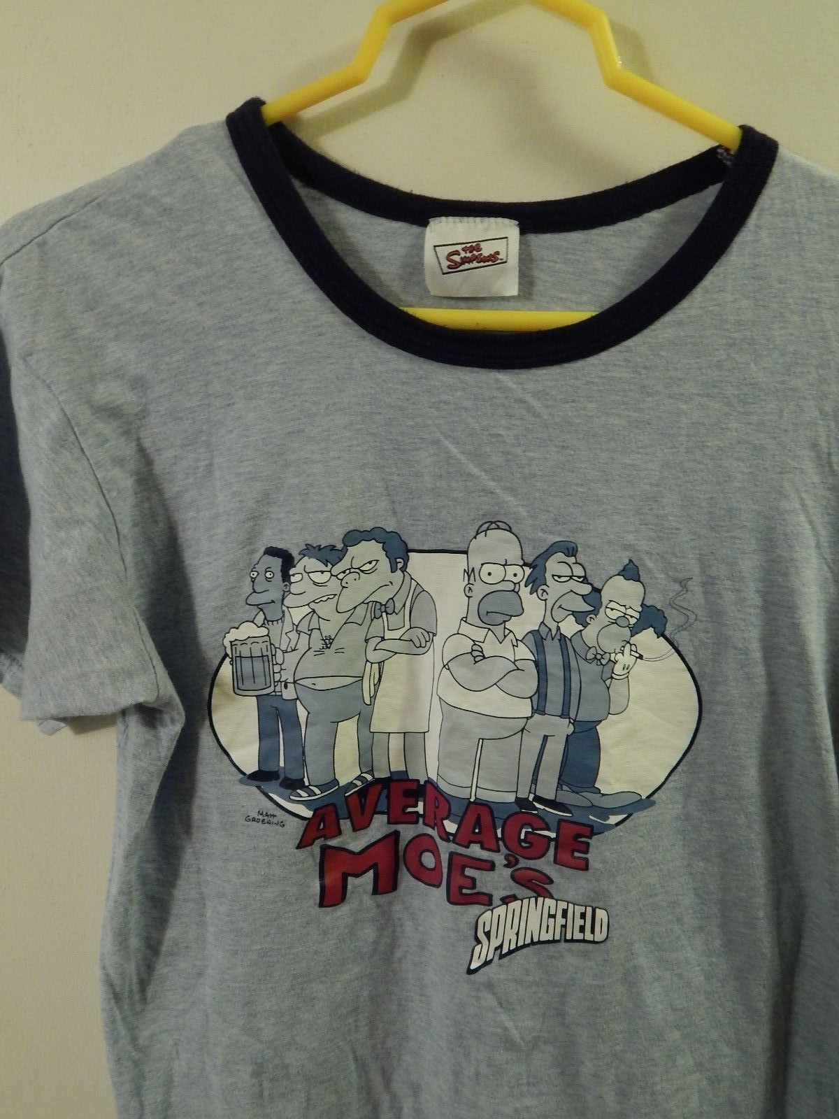 The Simpsons ~Average Moe's~ Springfield [Blue] Adult Med. ~T-SHIRT~ Krusty +