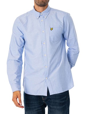 Мужская однотонная оксфордская рубашка Lyle & Scott, синяя