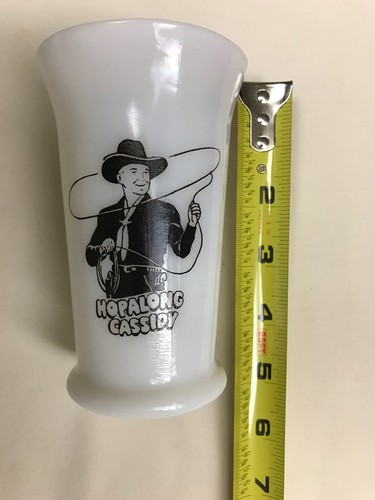 Hopalong Cassidy Vintage Breakfast Milk Glass Hoppy Tumbler Cup
